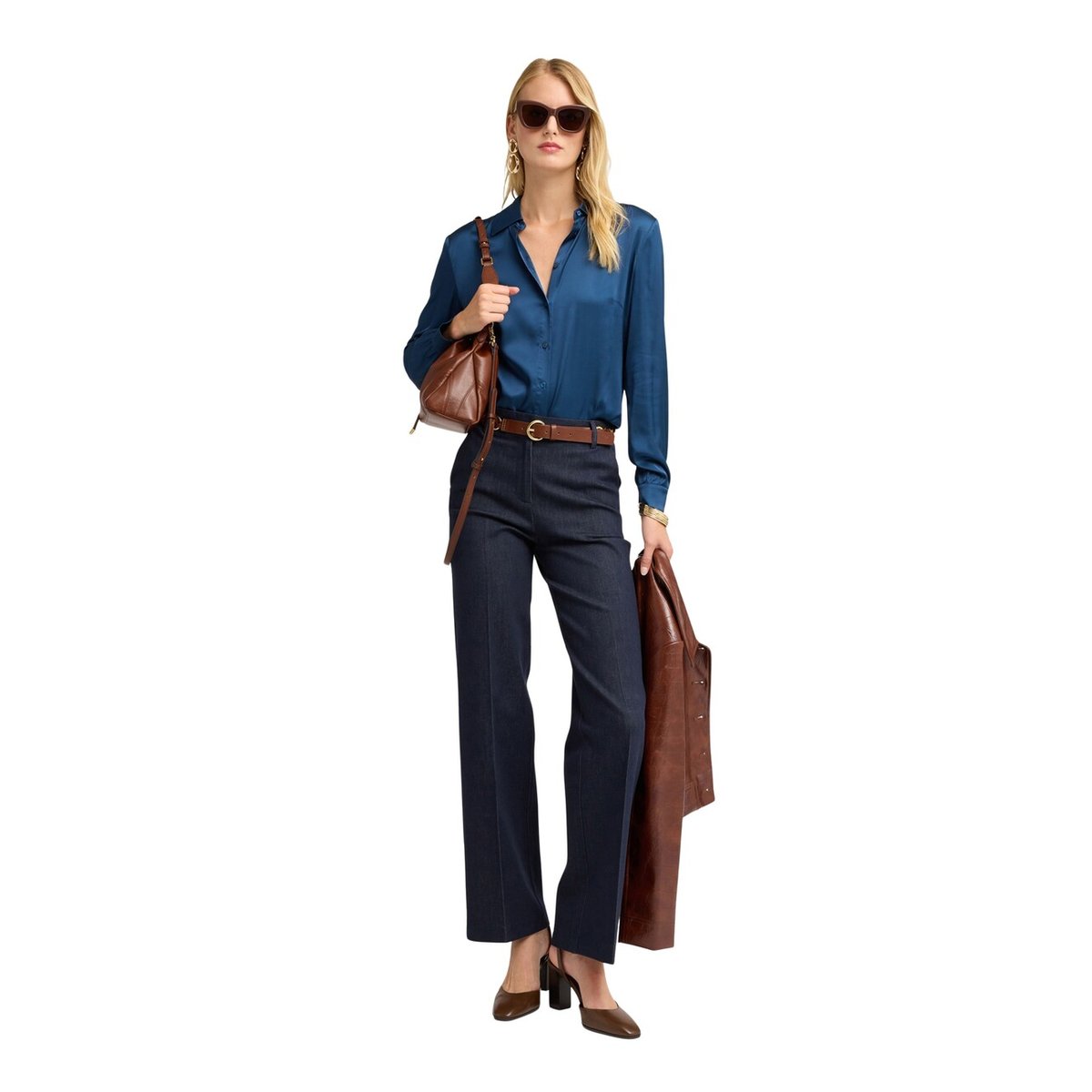 Jean sartorial avec pli repassé bleu, MOTIVI