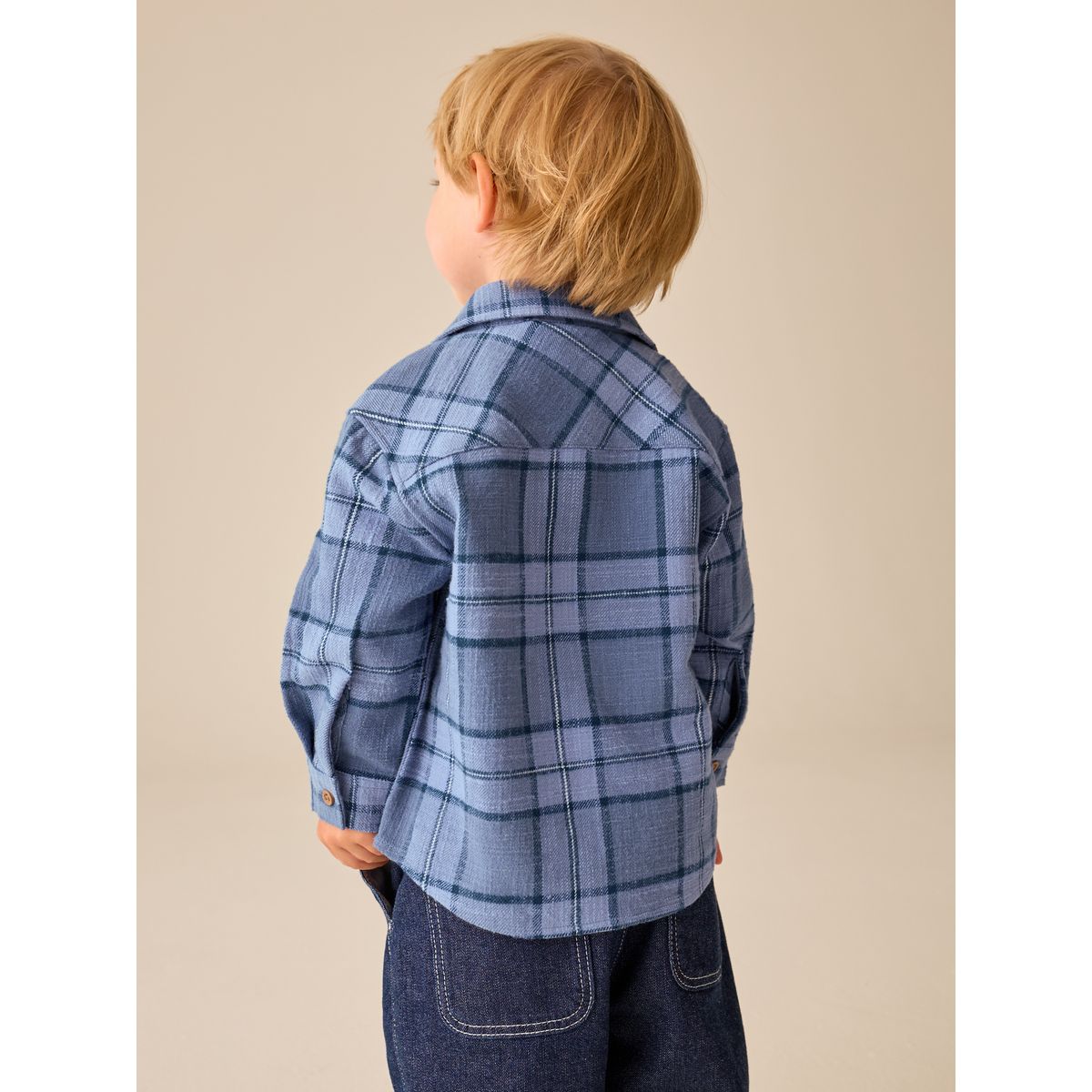 Chemise manches longues et t-shirt, 2 pièces carreaux bleus, NEXT