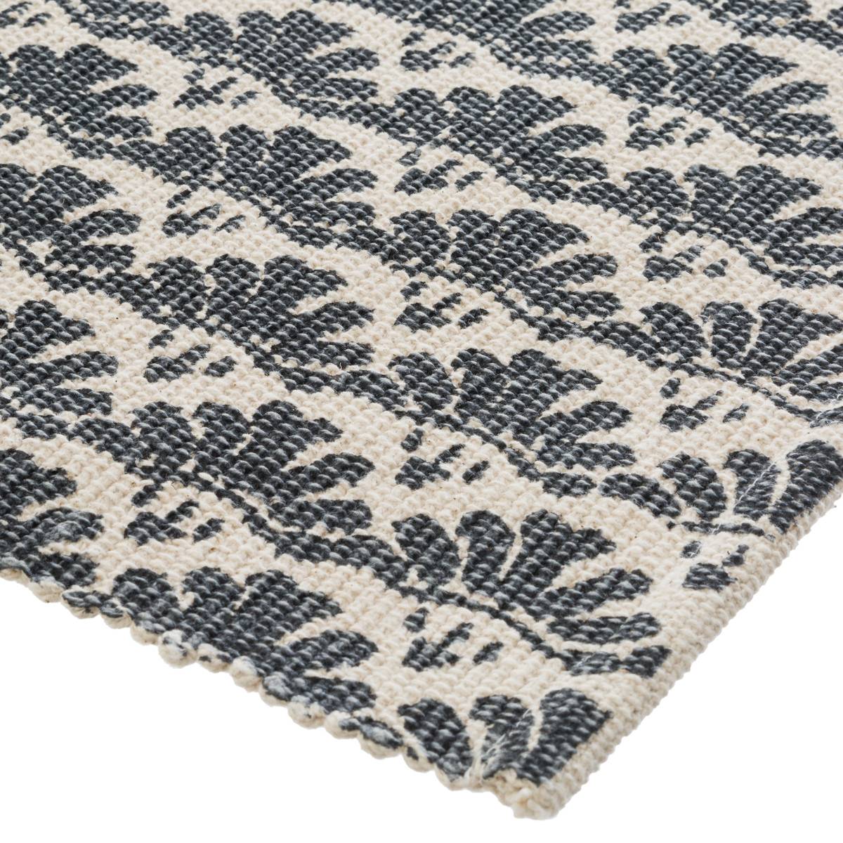 Tapis imprimé ALBAN noir, ATMOSPHERA