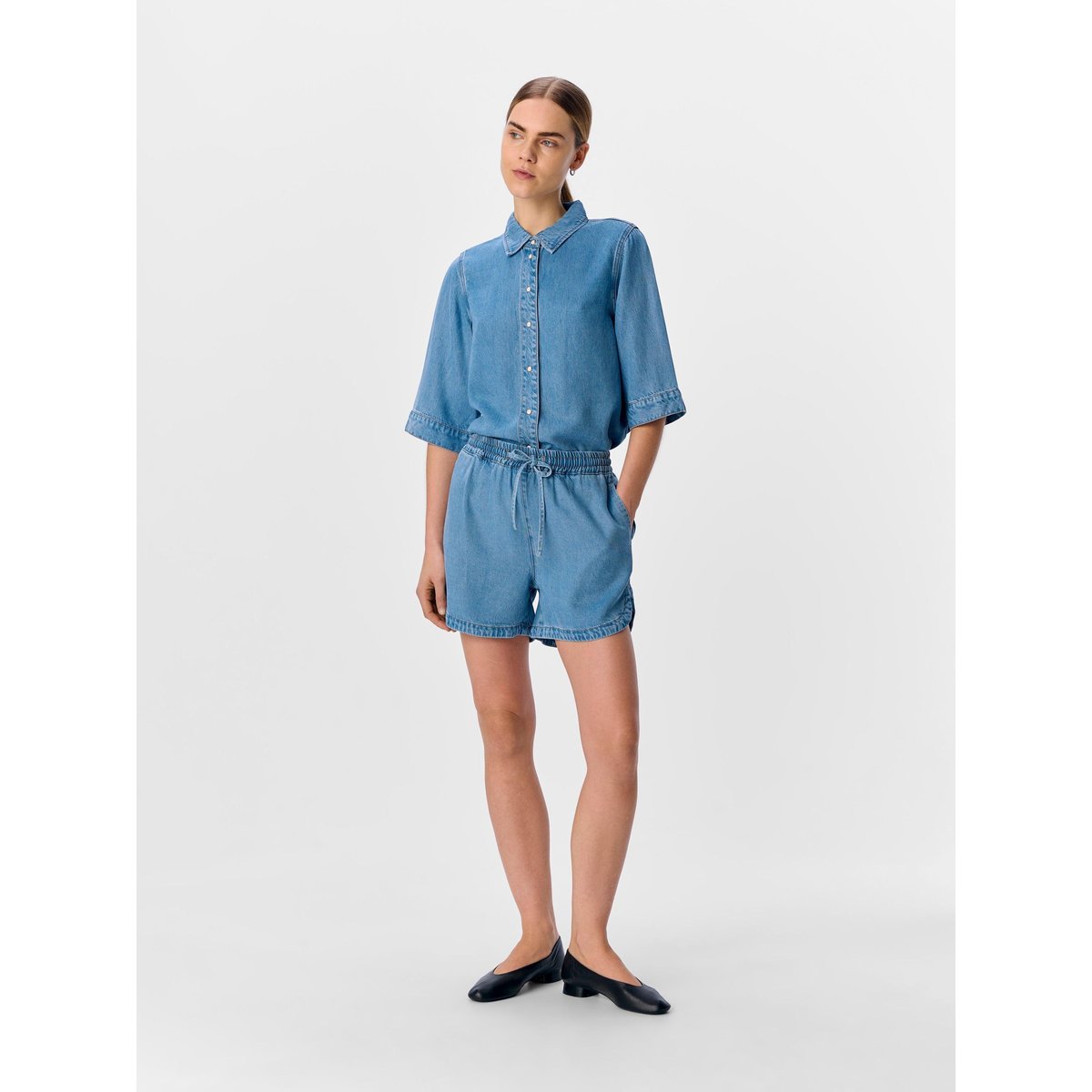 Shorts En Jean light blue denim, OBJECT