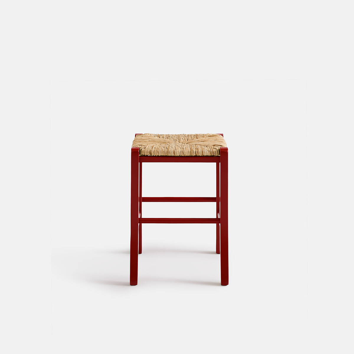 Tabouret paysan hêtre massif, Perrine rouge rosé, SO'HOME