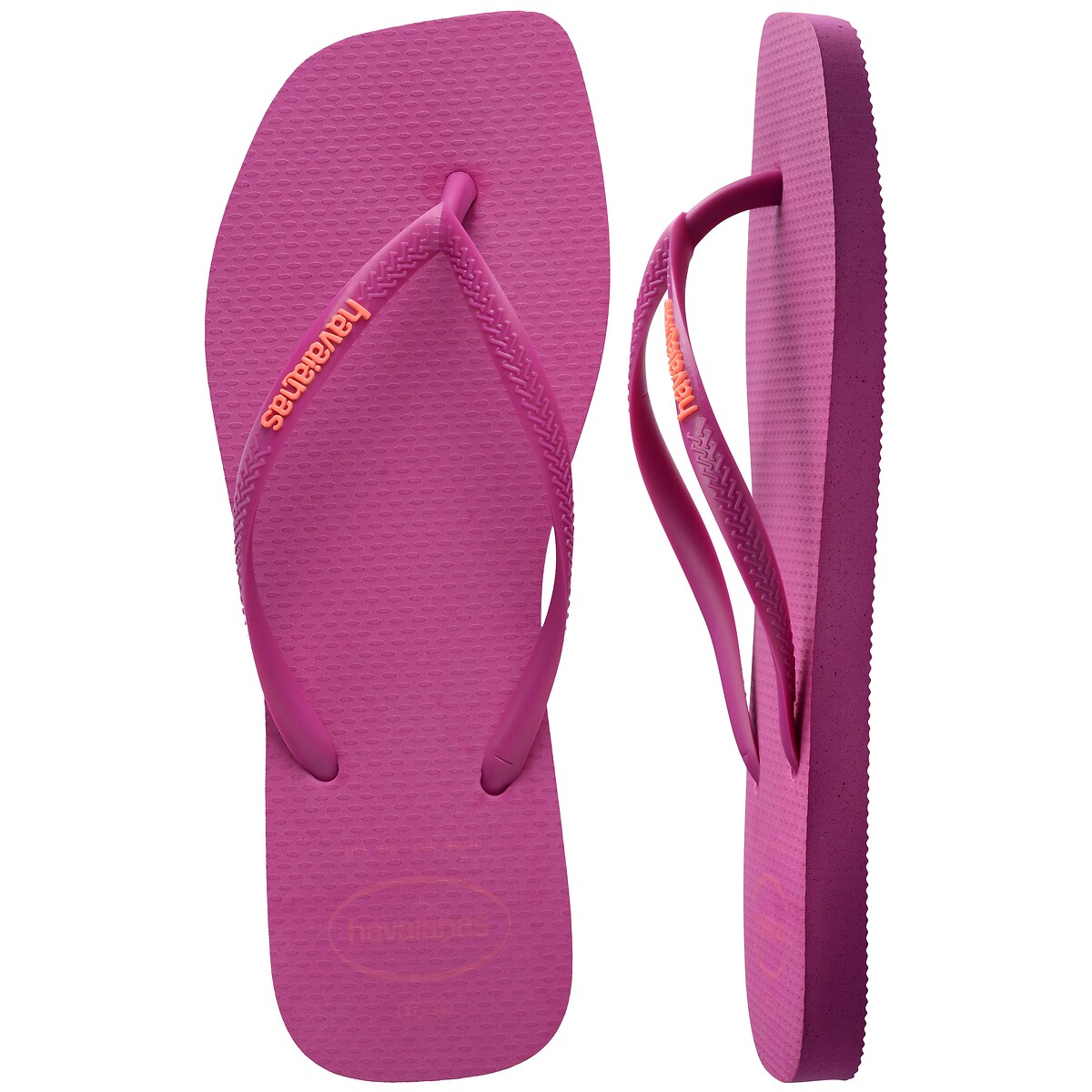Square Logo Pop Up flip flops fuchsia pink, HAVAIANAS