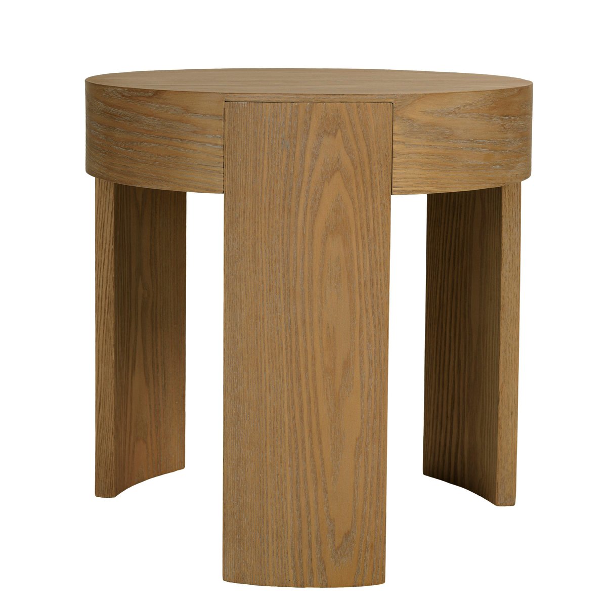Table d'appoint ronde couleur naturelle design arrondi VELAR bois naturel, PIER IMPORT
