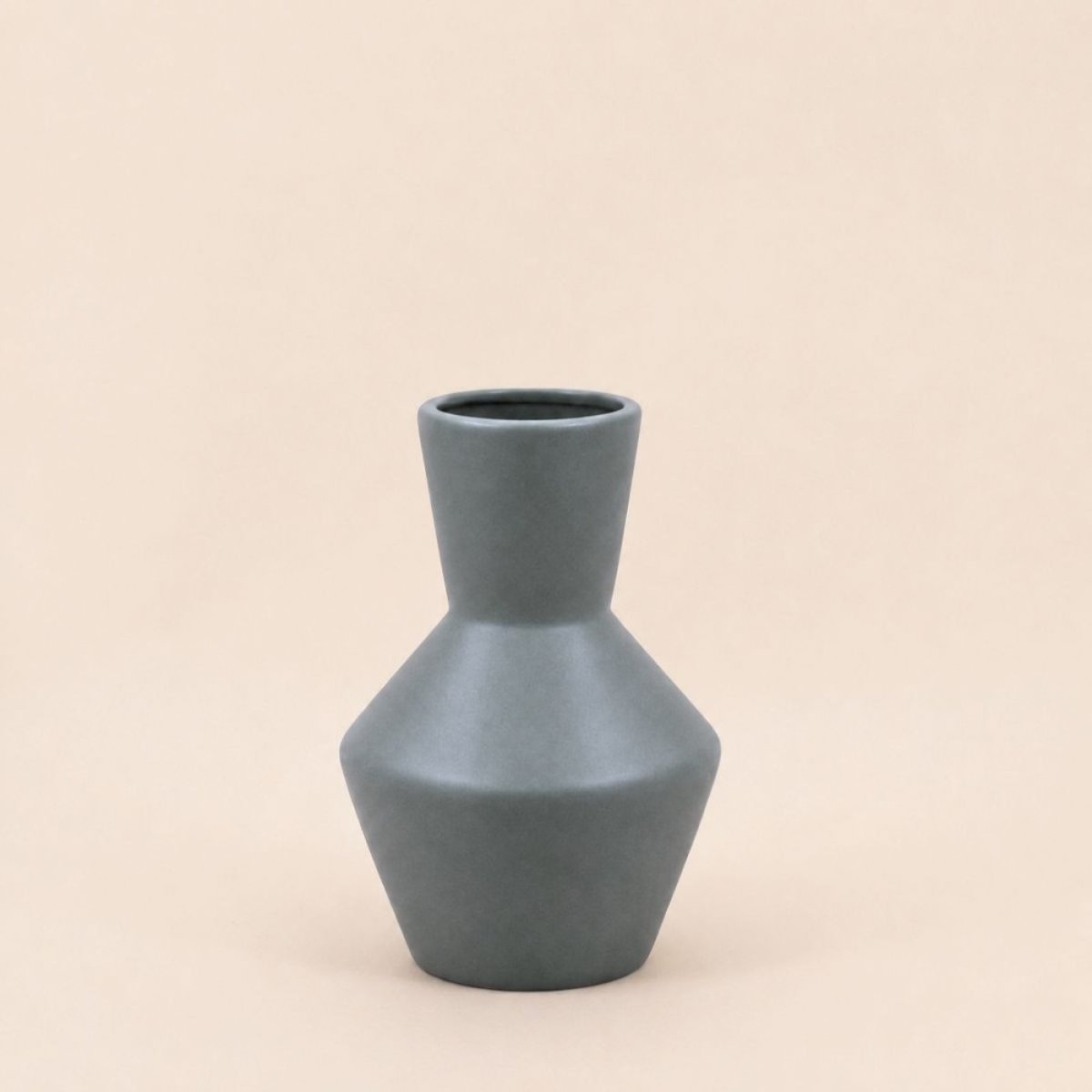 Vase géométrique en céramique, H20cm gris, ORNAMI