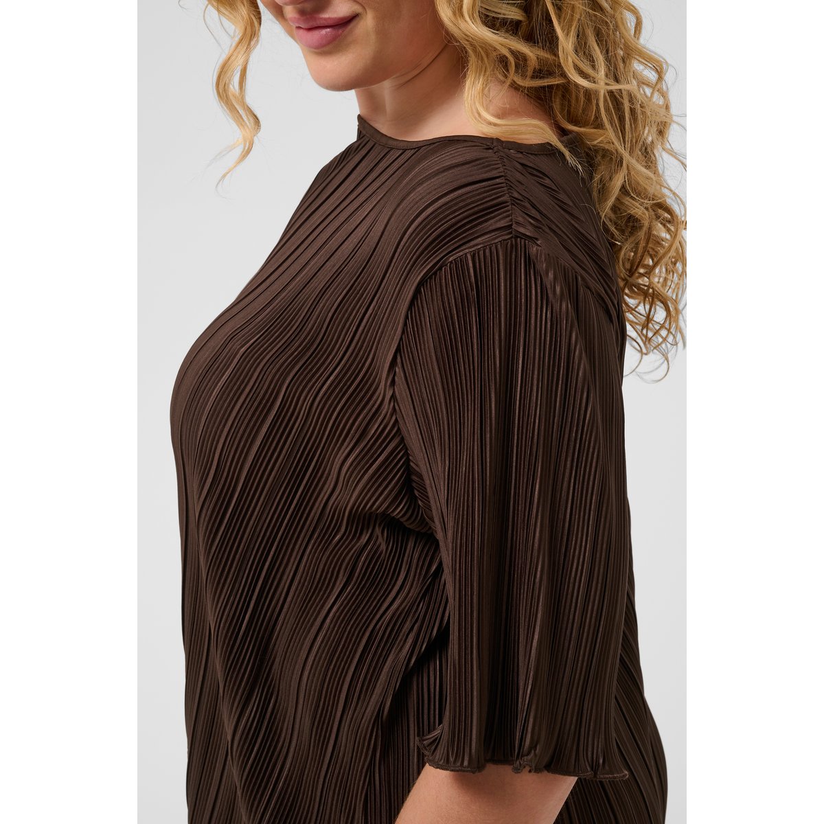 T-shirt à manches courtes marron coffee bean, KAFFE CURVE