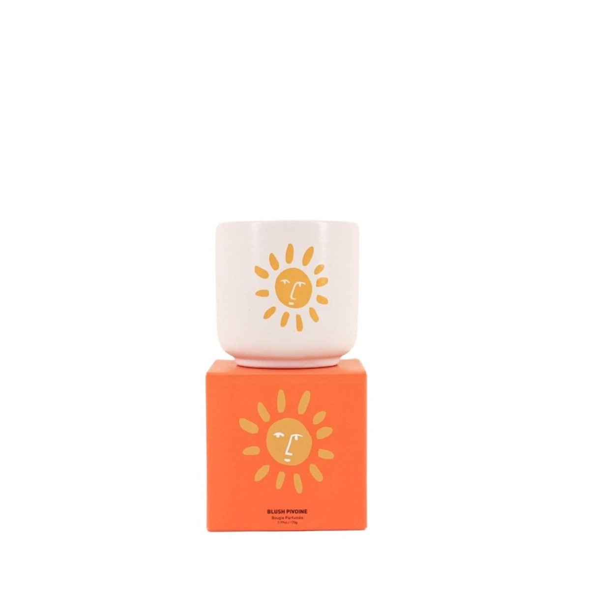 Bougie parfumée céramique 170g, boite cadeau orange, ORNAMI