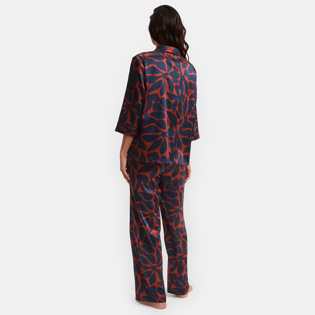 Pyjama imprimé floral, en satin imprimé, ANNE WEYBURN
