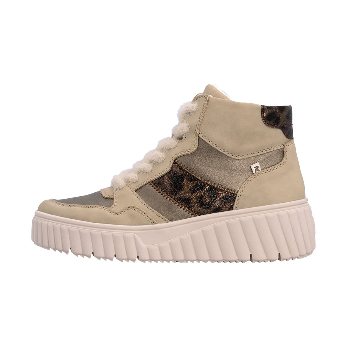 Basket Montante à Lacets Kasanga beige - combi, RIEKER