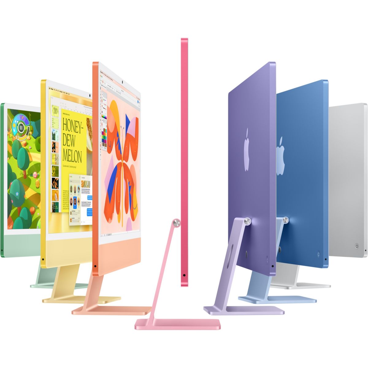 Ordinateur Apple 24" Ecran Retina 4,5K Puce M4 CPU 10 / GPU 10 coeurs Mémoire RAM 16Go Stockage 256Go SSD Bleu couleur unique, APPLE