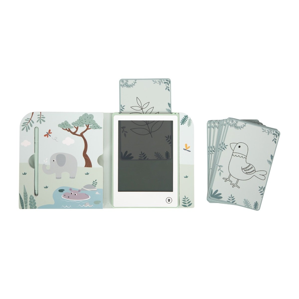 Livre de coloriage LCD motifs Safari vert, SMALL FOOT COMPANY