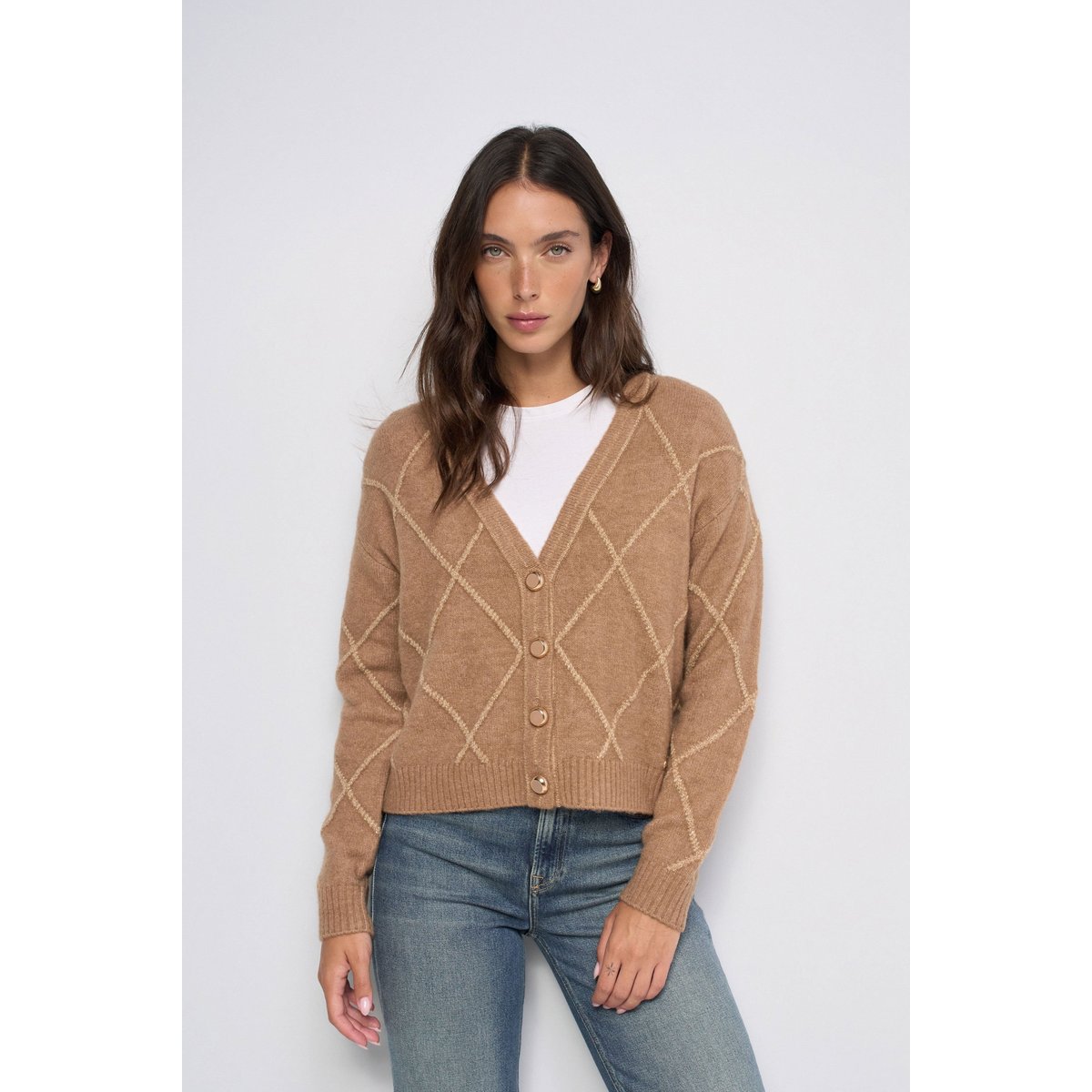 CARDIGAN AVEC Fil textile marron, SALSA JEANS