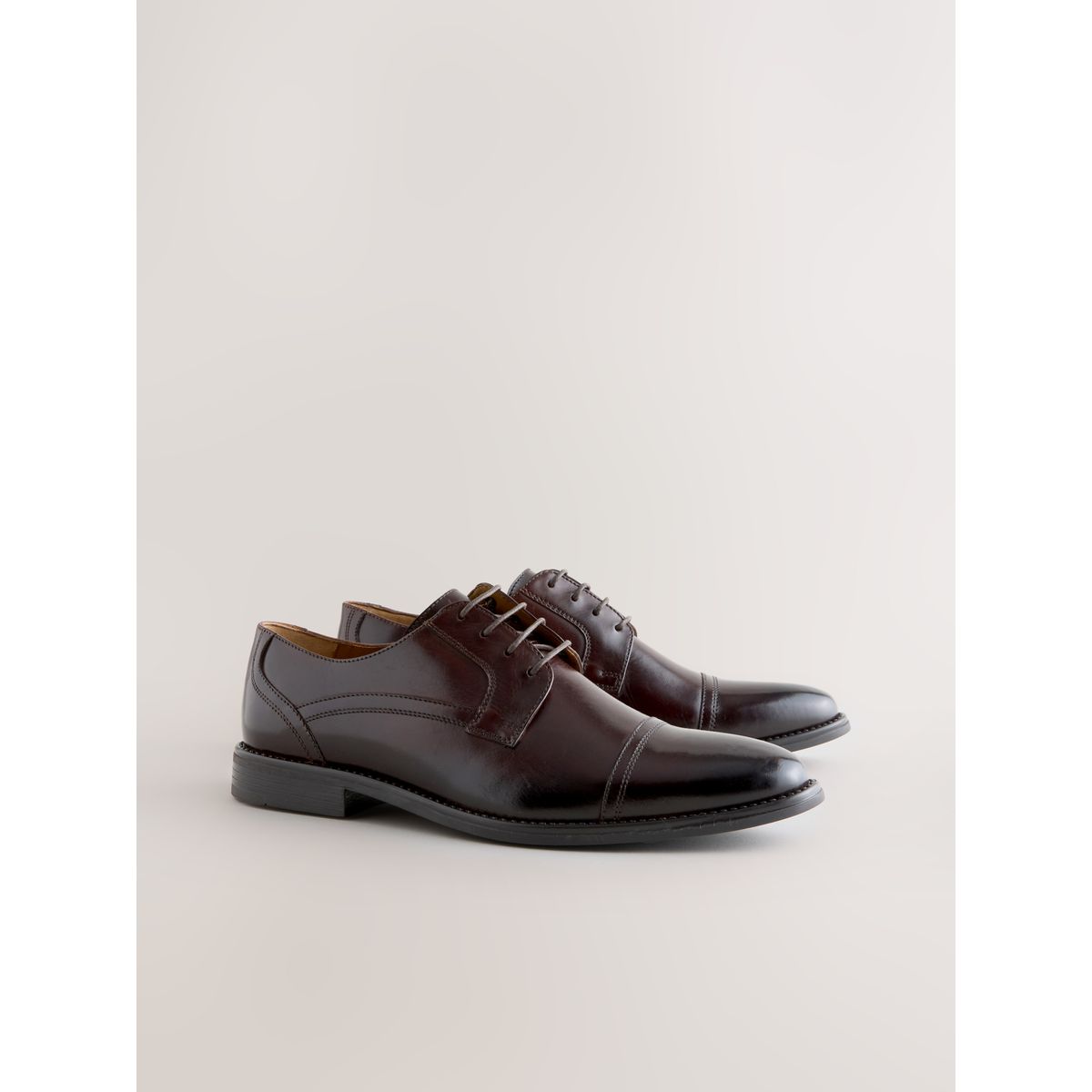 Chaussures derby à bout rapporté marron, NEXT