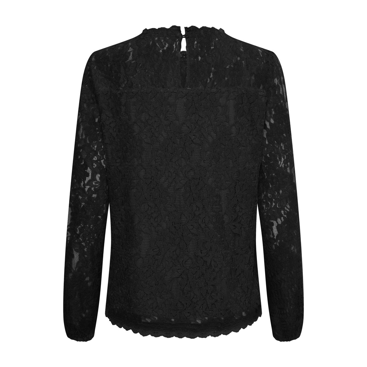 Short sleeved blouse noir pitch black, CREAM