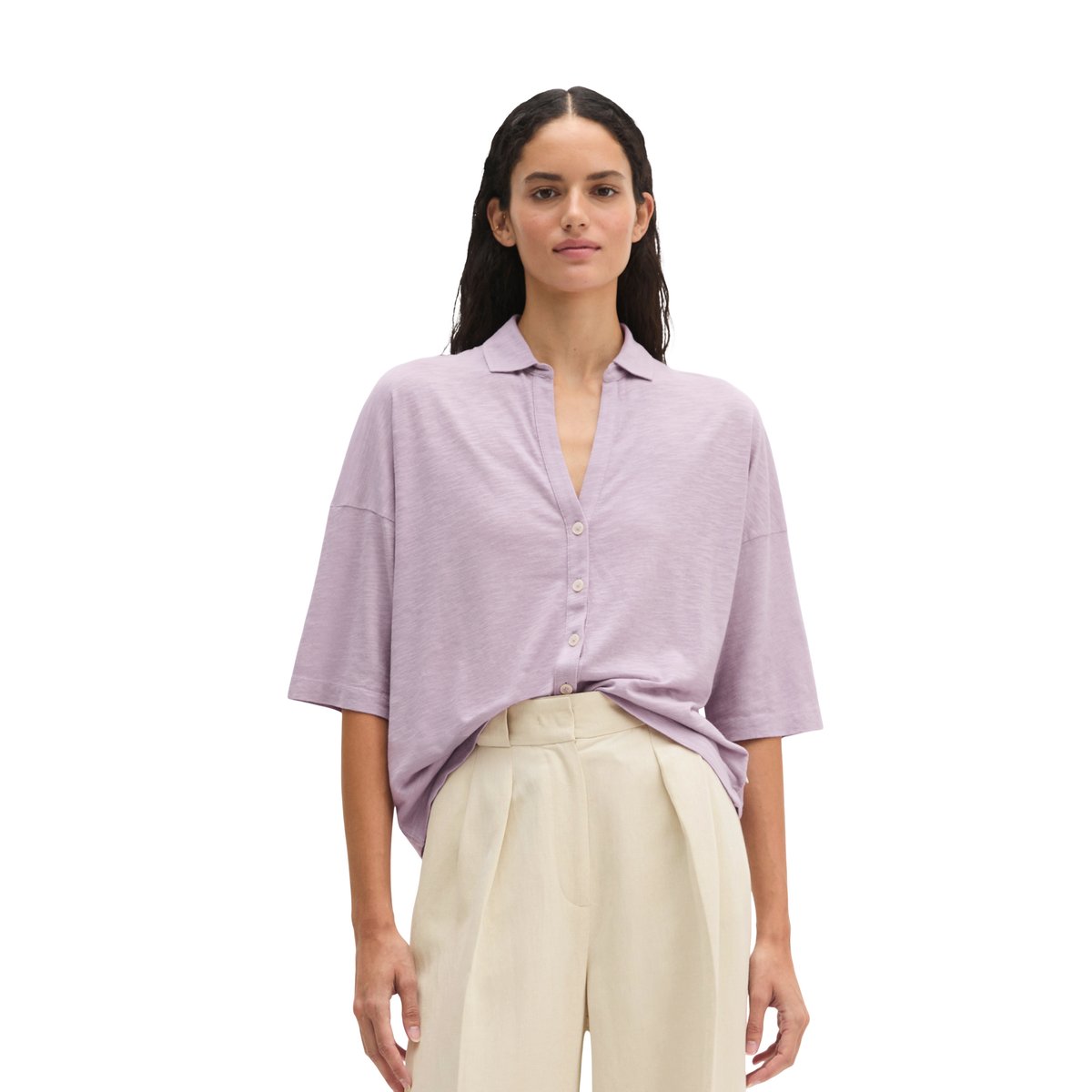 Blouse en jersey regular avec LENZING™ ECOVERO™ lilas, MARC O'POLO