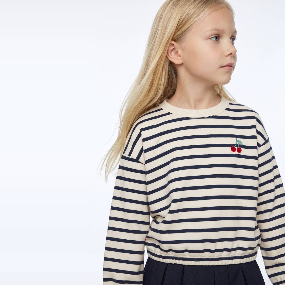 Sweat à rayures marine, MONOPRIX