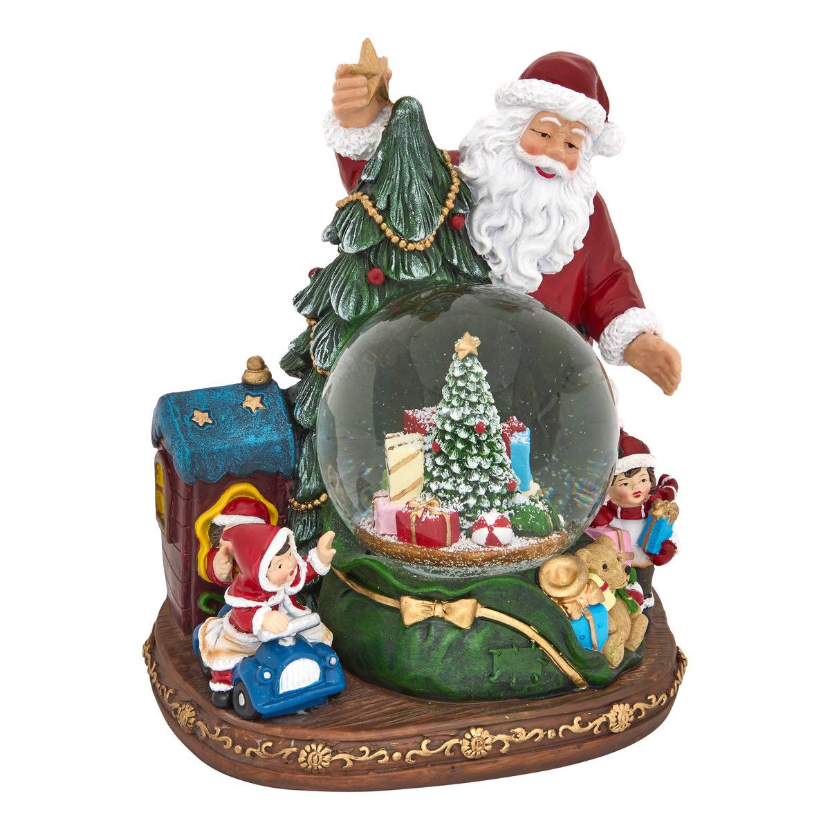 Boule à neige Père Noël lumineuse D. 100 mm multicolore, ATMOSPHERA