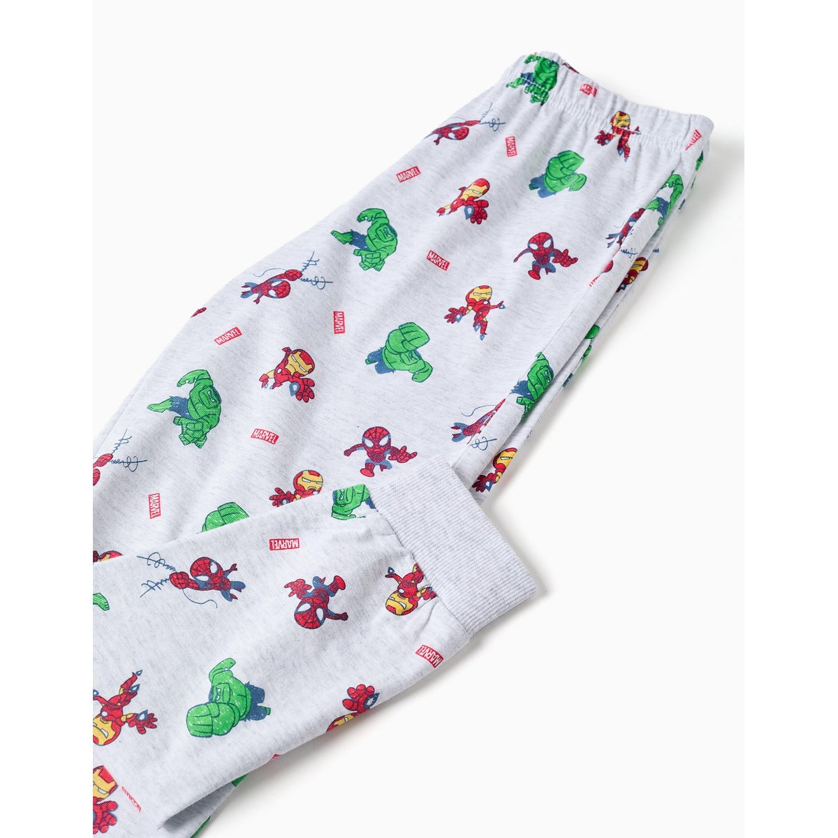 Pyjama en coton à manches longues avec imprimés Marvel bleu, ZIPPY