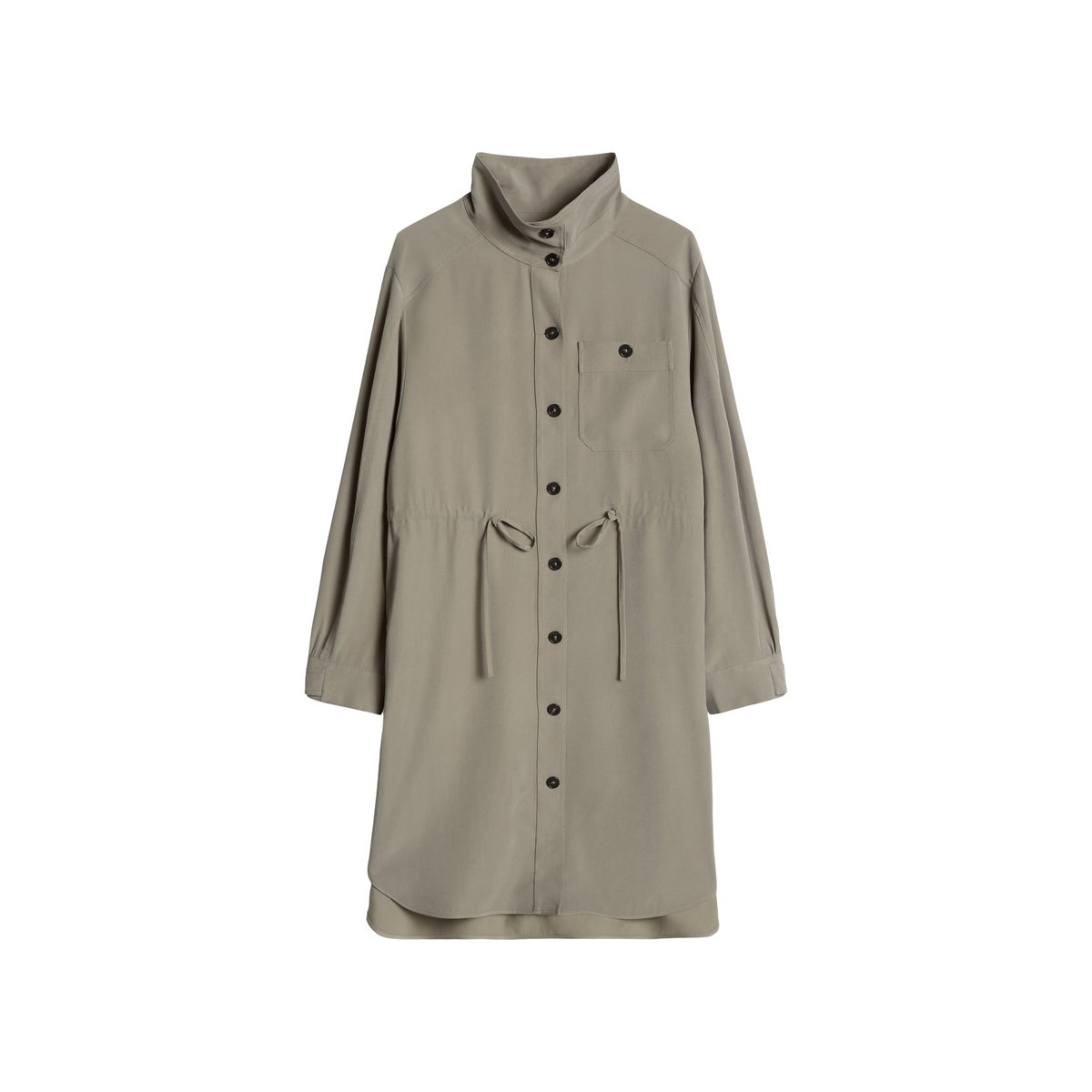 Robe col funnel loose en viscose lavée marron, MARC O'POLO