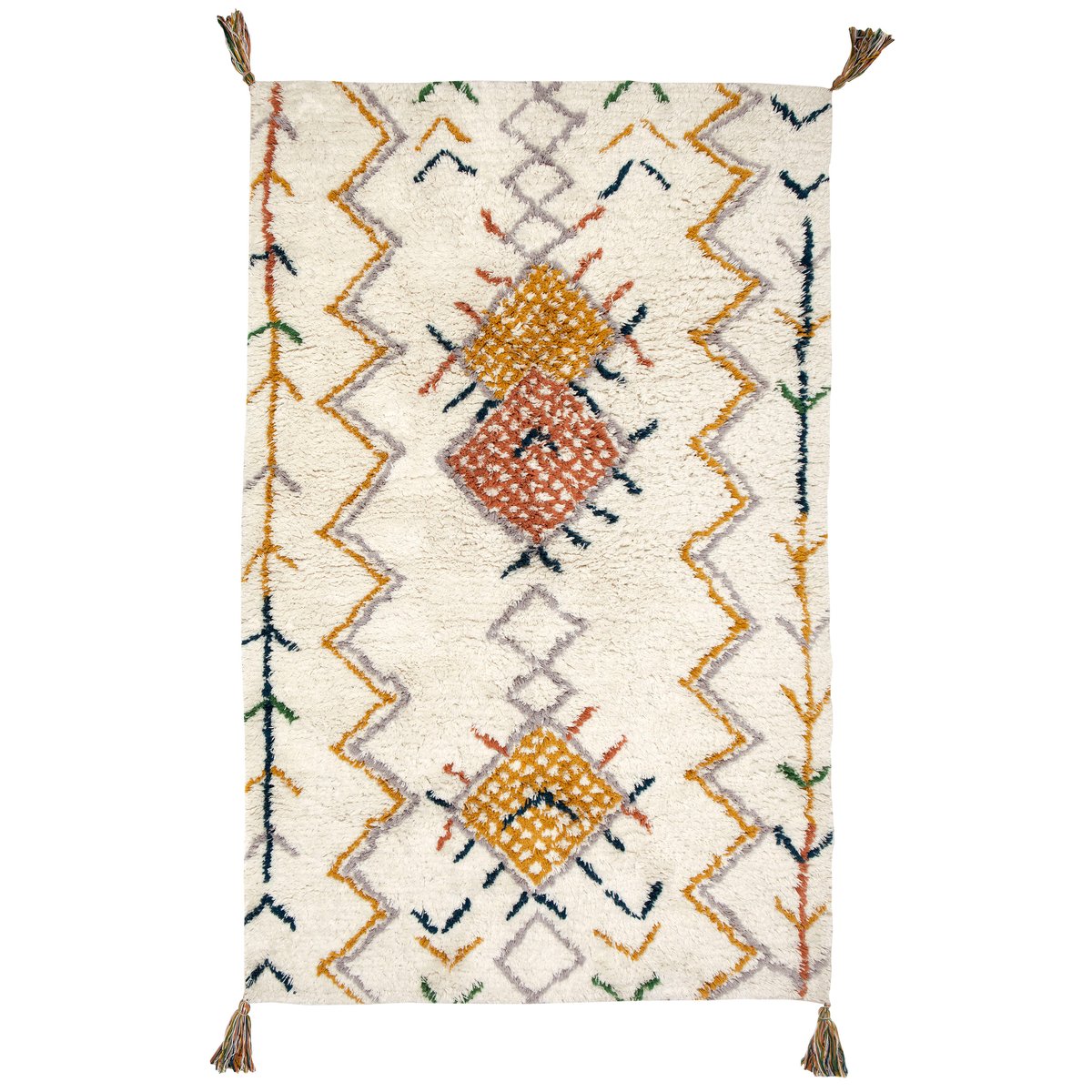 Tapis coton berbère TRISHNA multicolore, NATTIOT