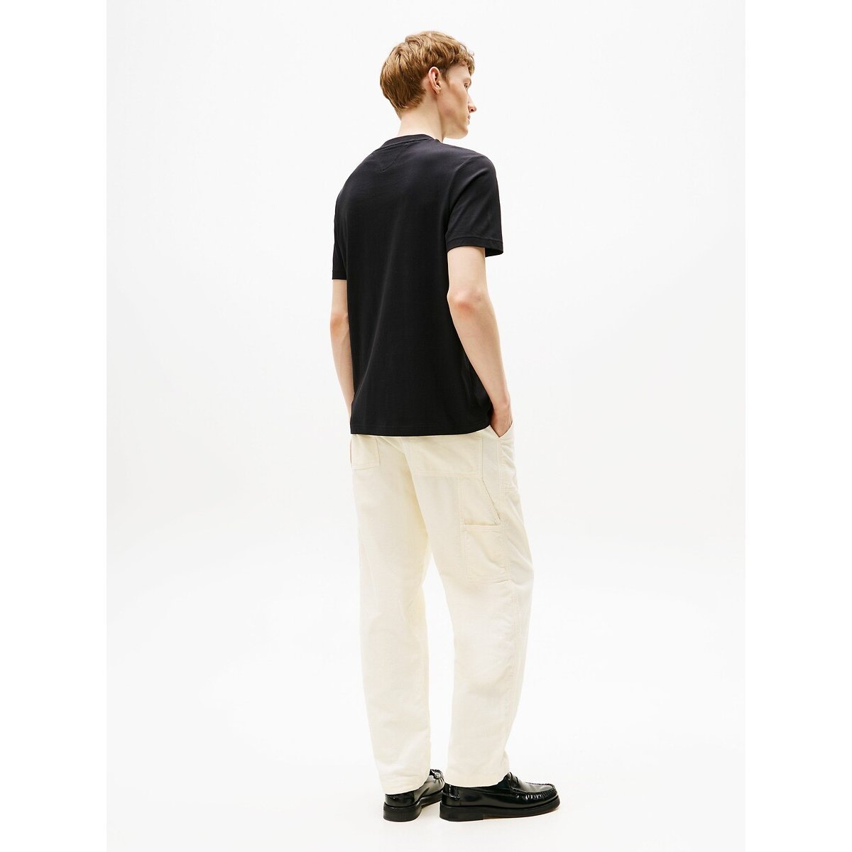 T-shirt manches courtes Linear Flag noir, TOMMY HILFIGER