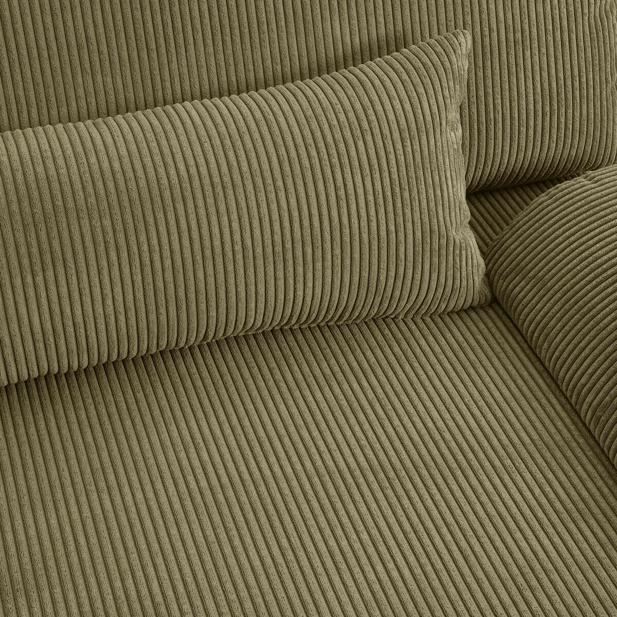 2-zits corduroy slaapbank met koffer, MAONA kakigroen , LA REDOUTE INTERIEURS