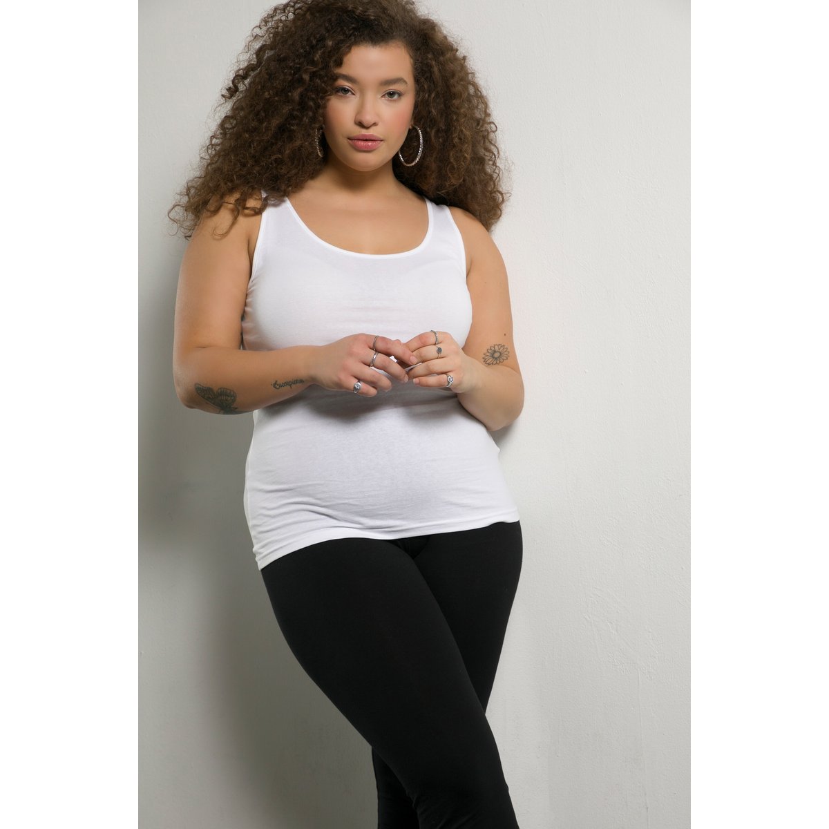 Top Basic, encolure large, jersey stretch blanc neige, STUDIO UNTOLD