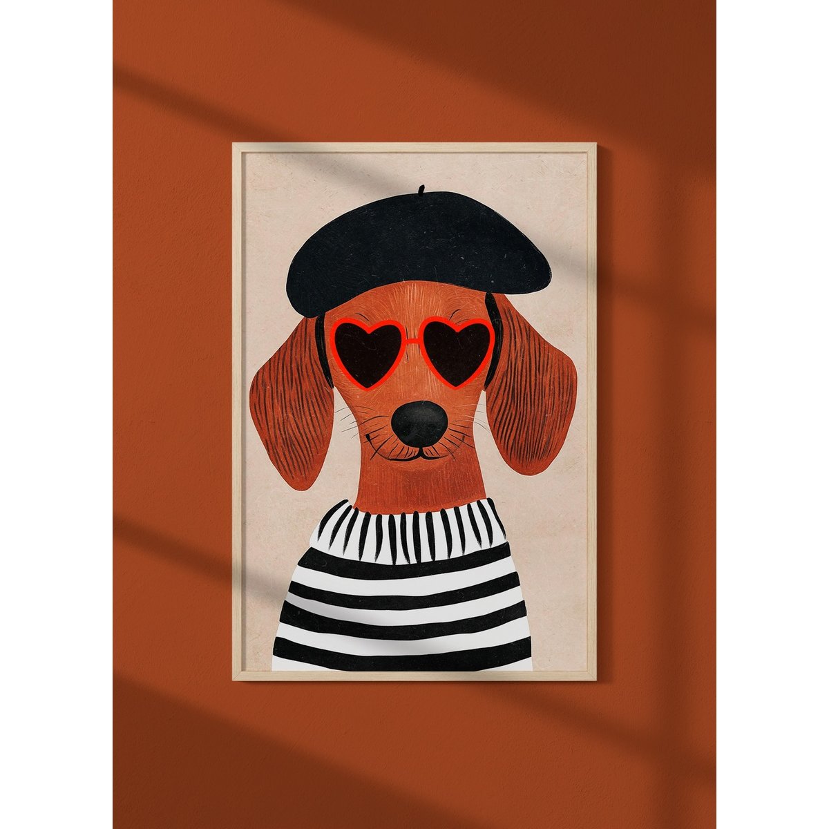 Affiche Chien chic parisien blanc, L'AFFICHERIE