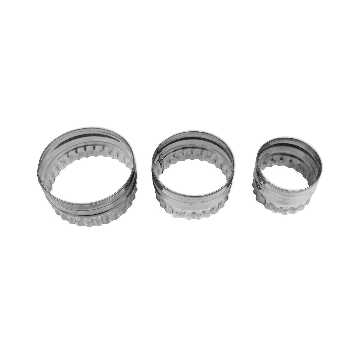 Lot de 3 emporte-pièces ronds et cannelés inox, ZENKER