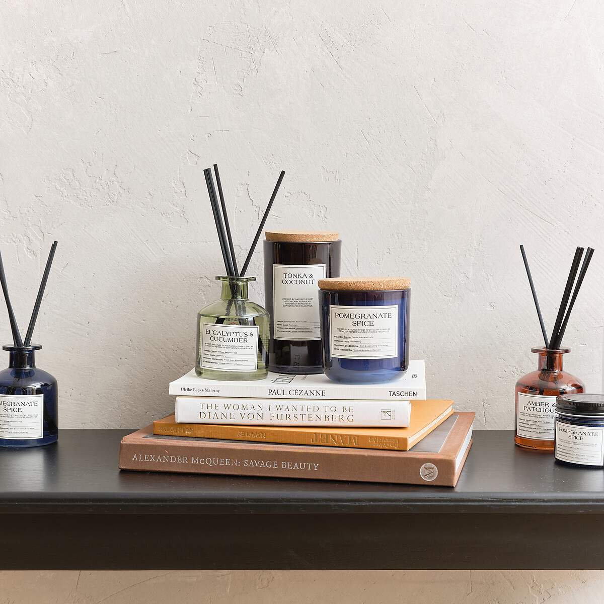 Apothecary Pomegranate Spice Jar Candle blue, SO'HOME