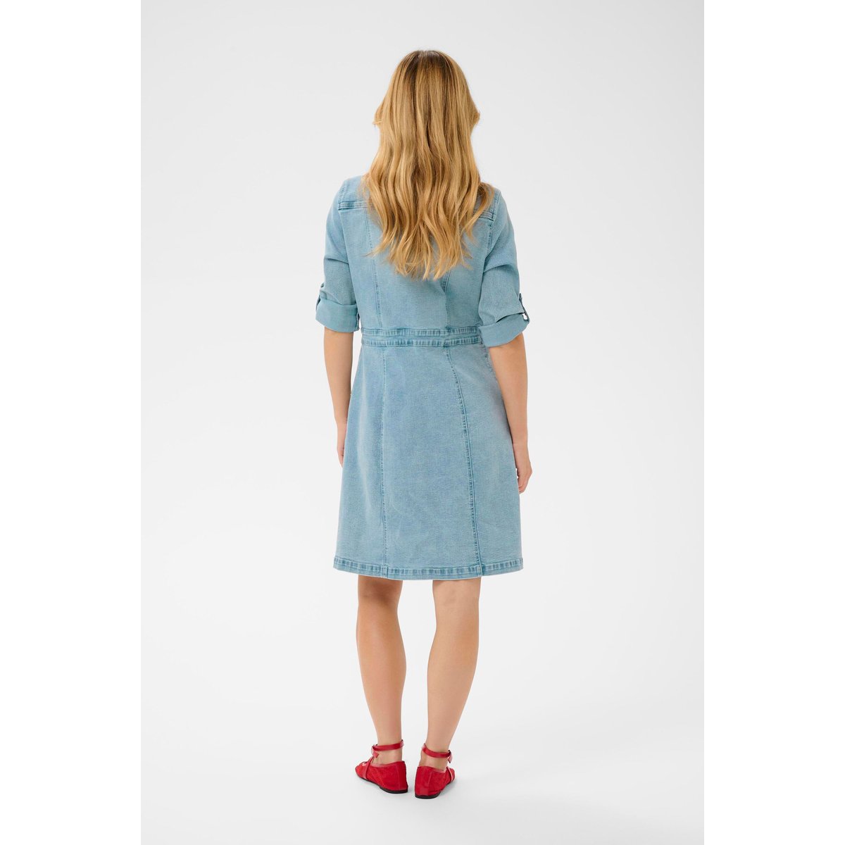 Robe en jean bleu cambell medium blue denim, CREAM