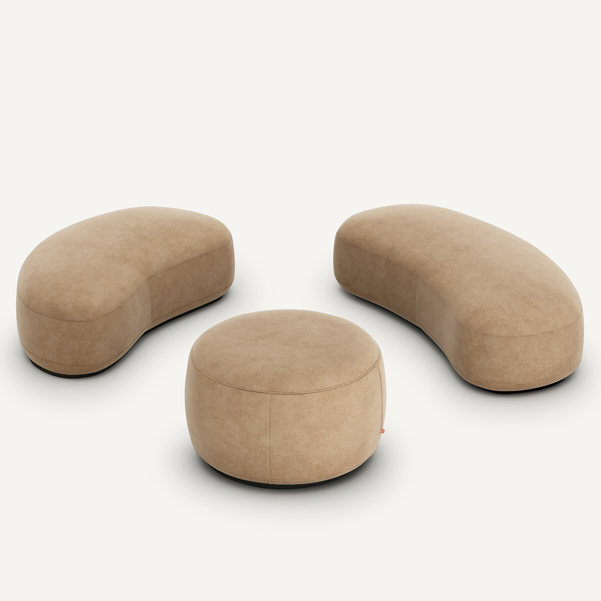 Repousa-pés em veludo stonewashed, ROSEBURY, design Emmanuel Gallina bege, EMMANUEL GALLINA X AM.PM