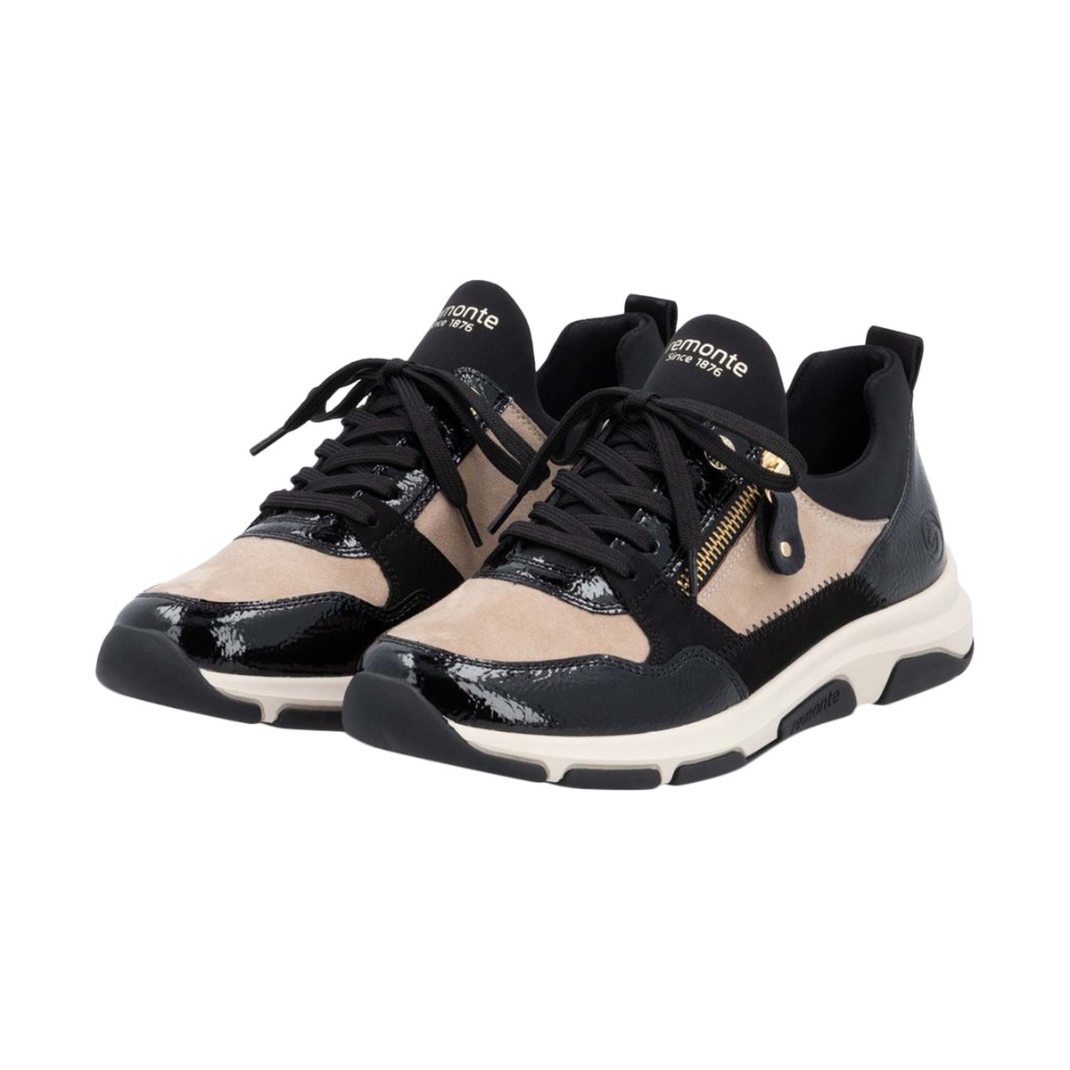 Basket Basse Cuir France noir-combi, REMONTE