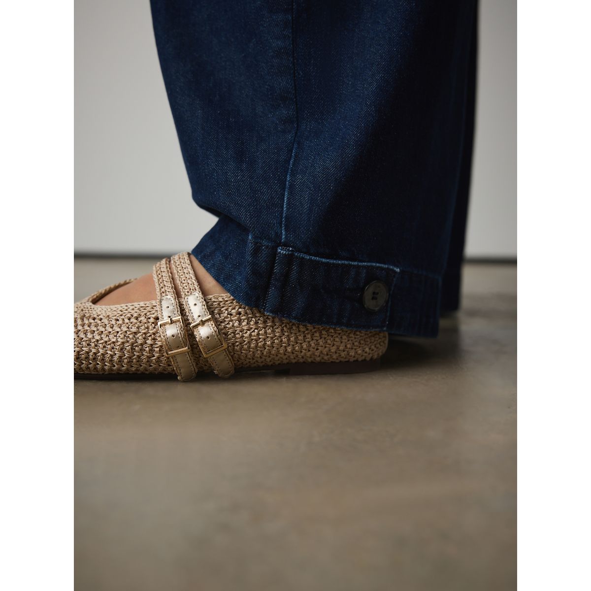 Jean cargo bouffant bleu indigo, NEXT