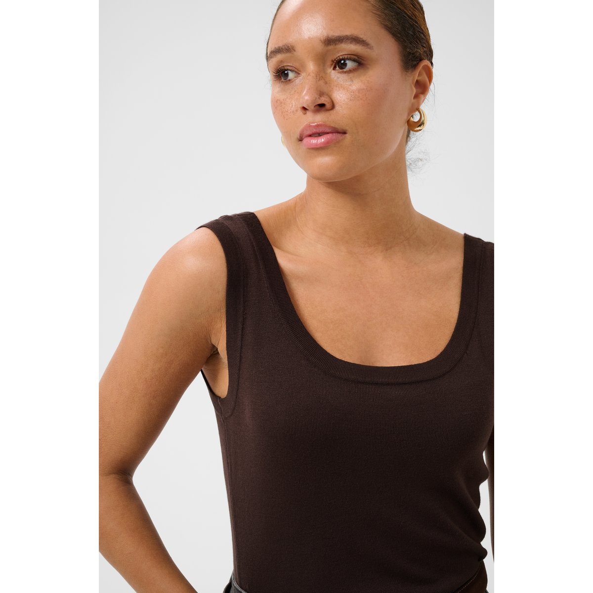 Pullover tricoté marron coffee bean, KAFFE