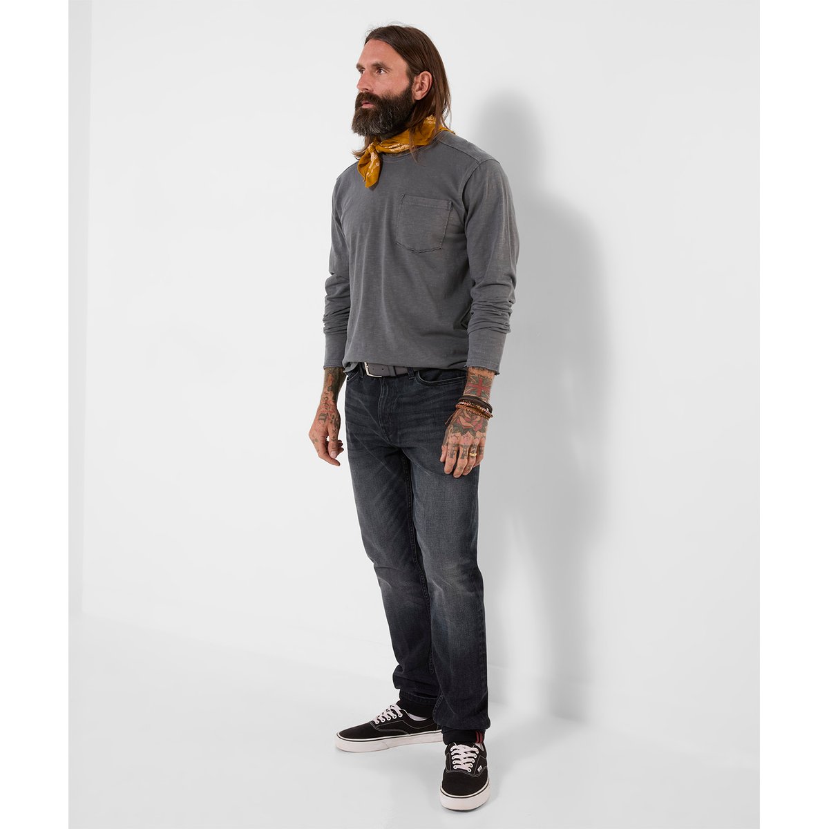 Remarquable Sweat Col Rond Effet Flammé à Bords Bruts gris, JOE BROWNS