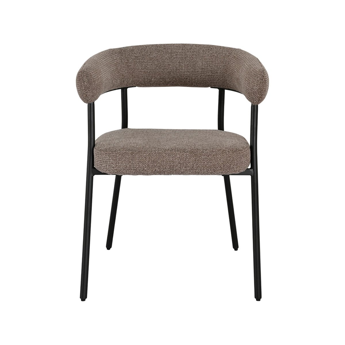 Lot de 2 chaises FSC® 100% en tissu texturé, SADIE marron, BEST MOBILIER
