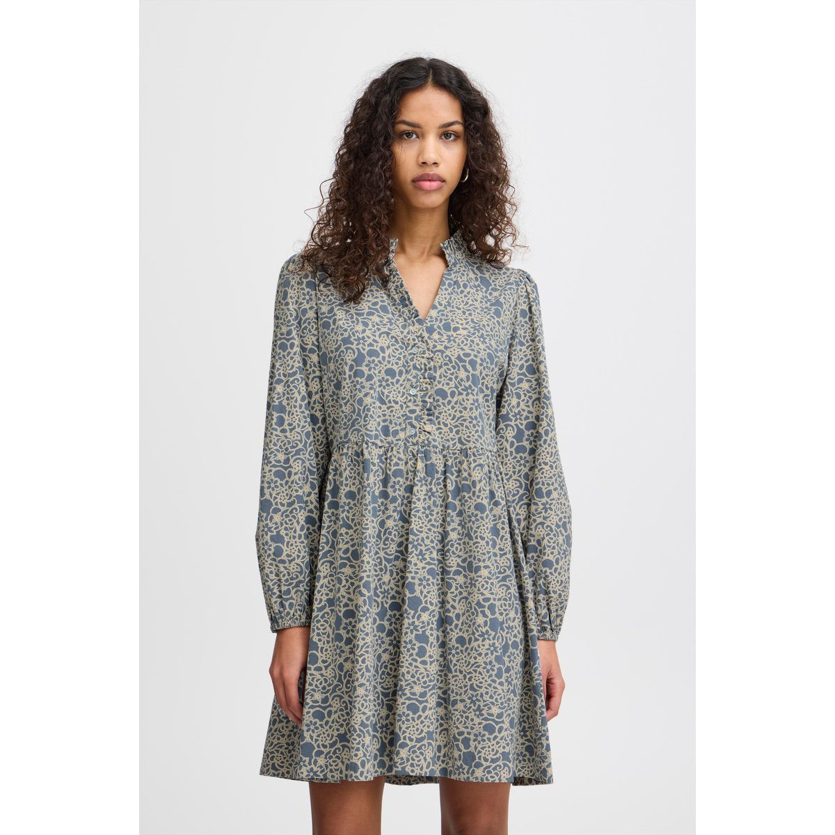Dress bleu blue mirage flower aop, ICHI