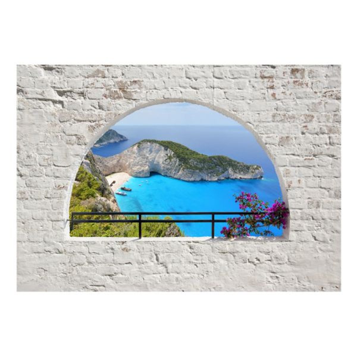 Papier peint intissé panoramique Paysage L'Île Zakynthos vert, EDEN