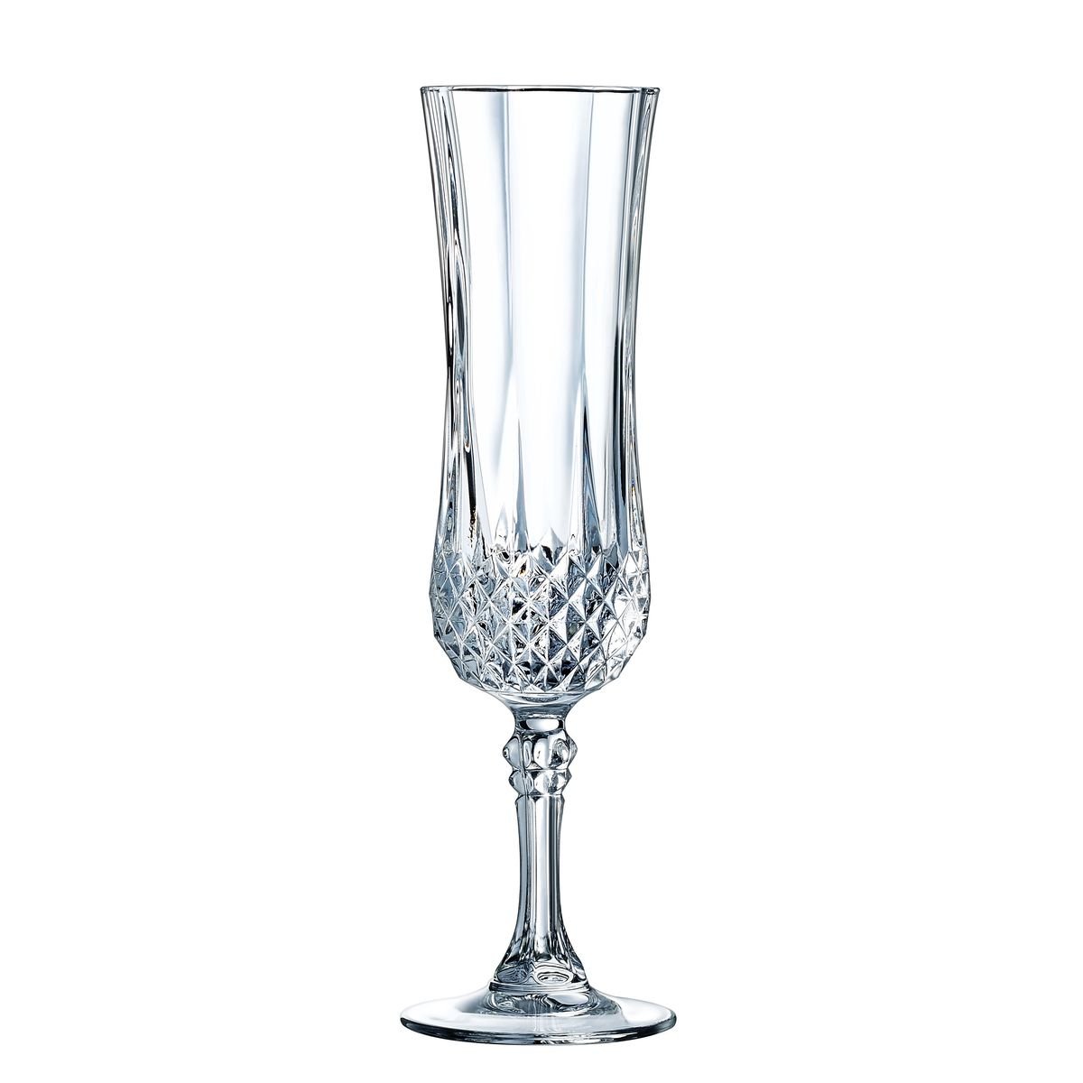 6 flûtes à champagne 12cl  -LONGCHAMP transparent, CRISTAL D ARQUES