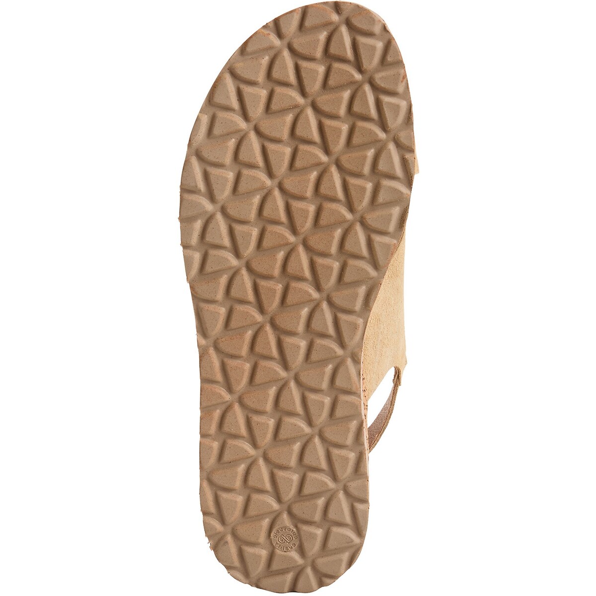 Sandales compensées en cuir beige, TAMARIS