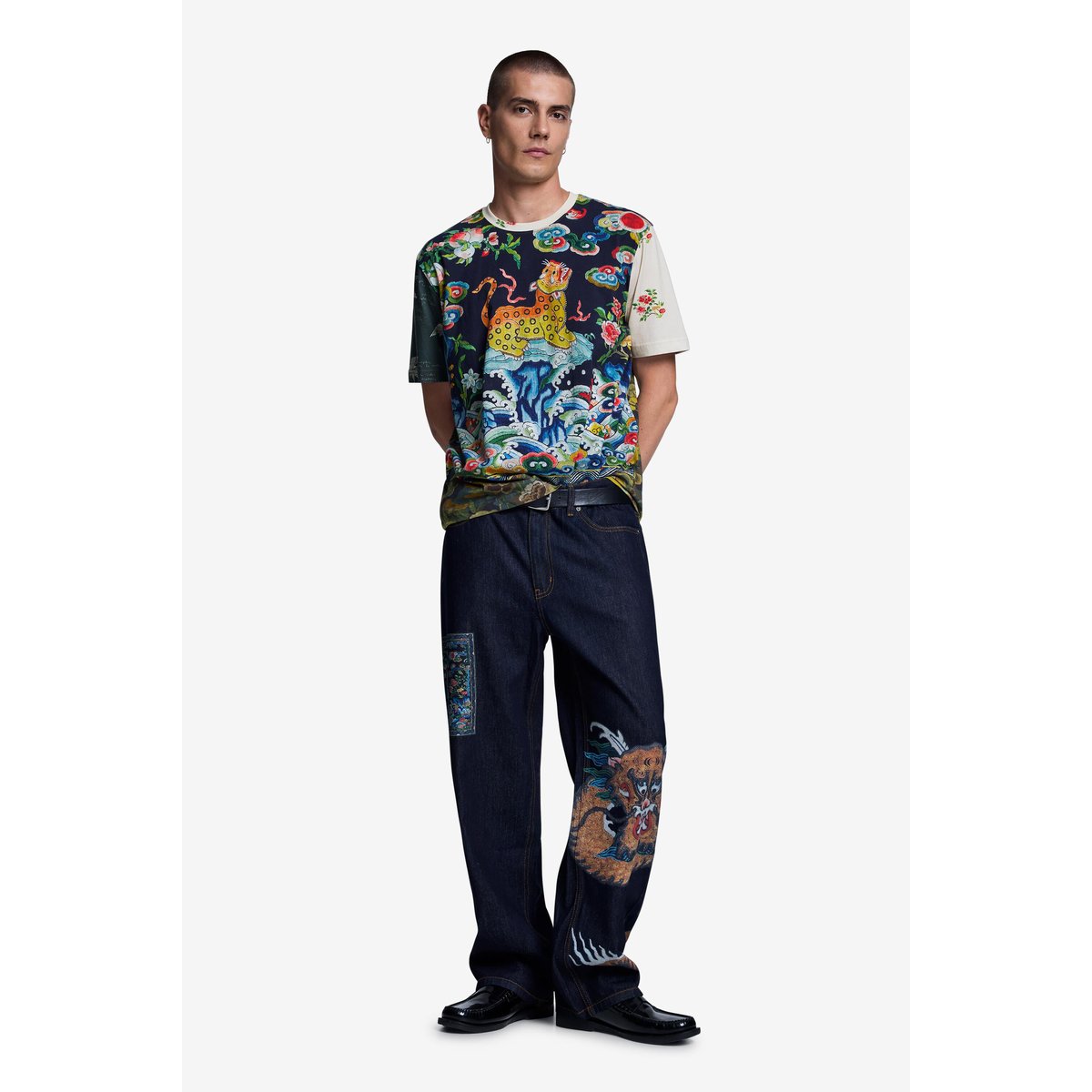 T-shirt imprimé gris, DESIGUAL