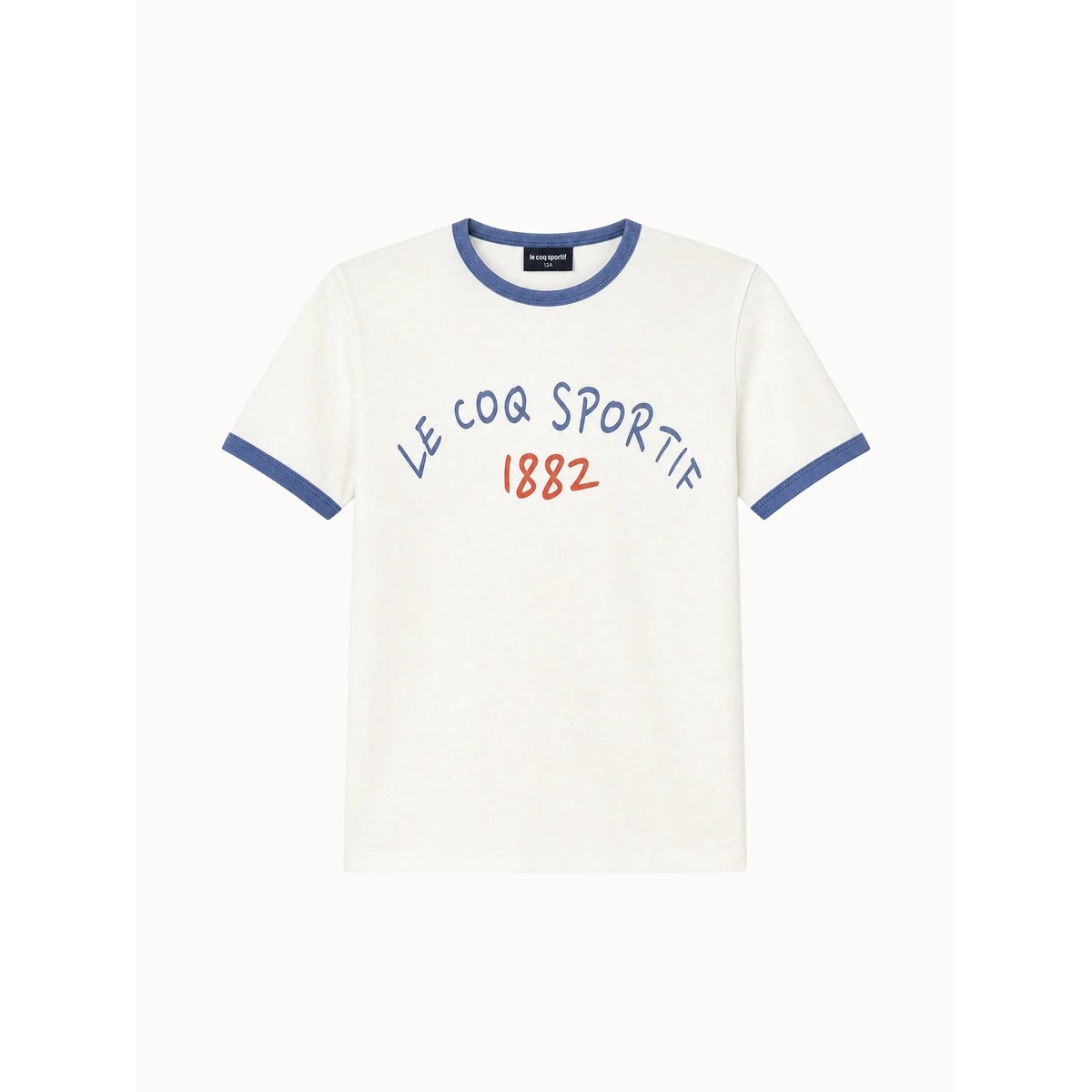 T-shirt en jersey de coton bicolore Tricolores white, LE COQ SPORTIF
