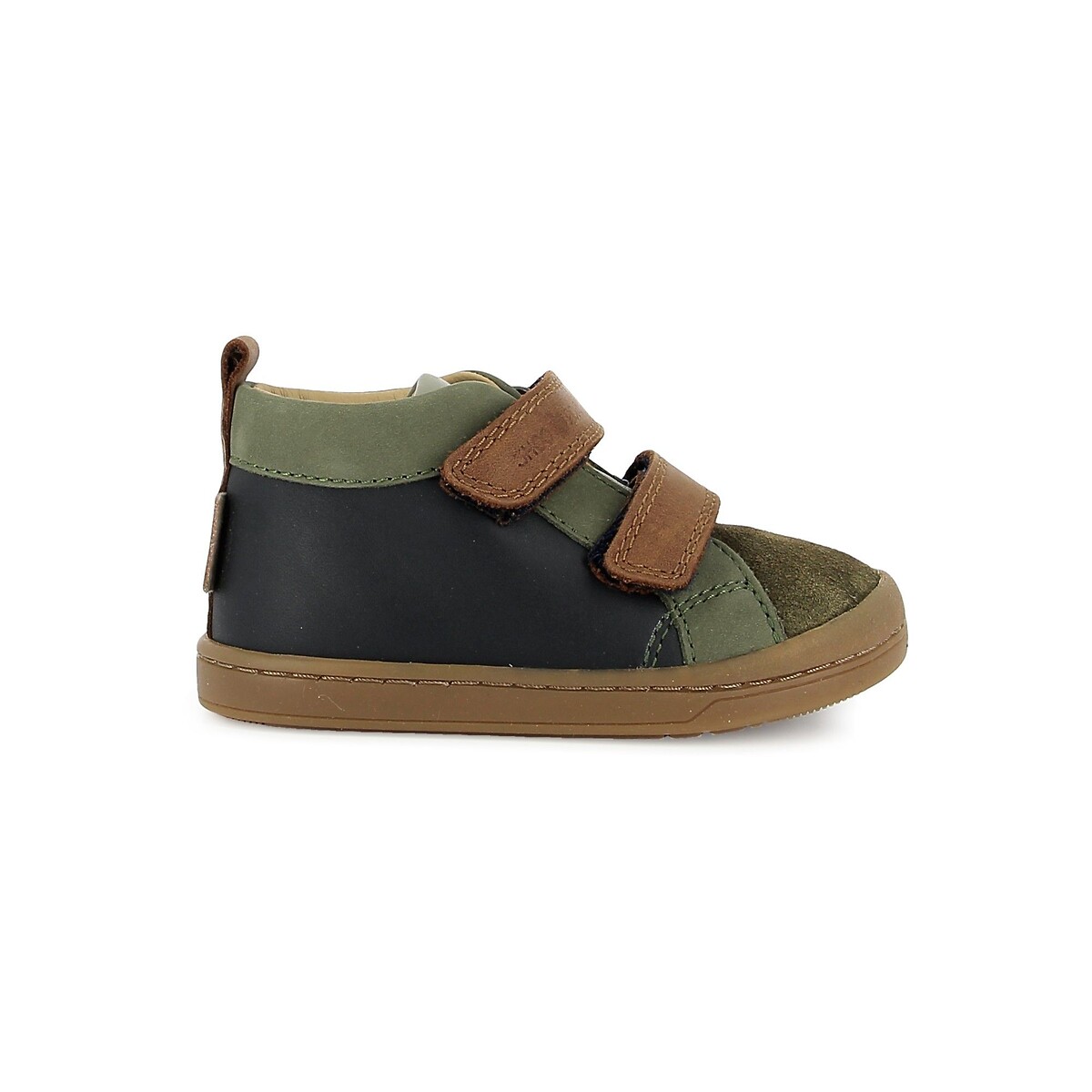 Baskets montantes en cuir, KIKO SCRATCH kaki/bleu marine, SHOO POM