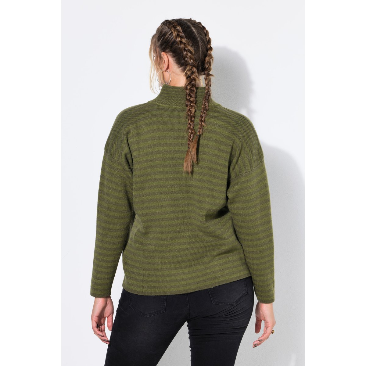 Cardigan oversize, maille côtelée vert kaki, STUDIO UNTOLD
