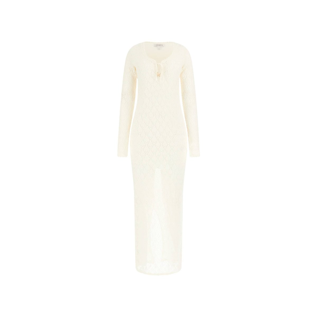 Maxi Robe Bodycon Ajourée blanc, GUESS