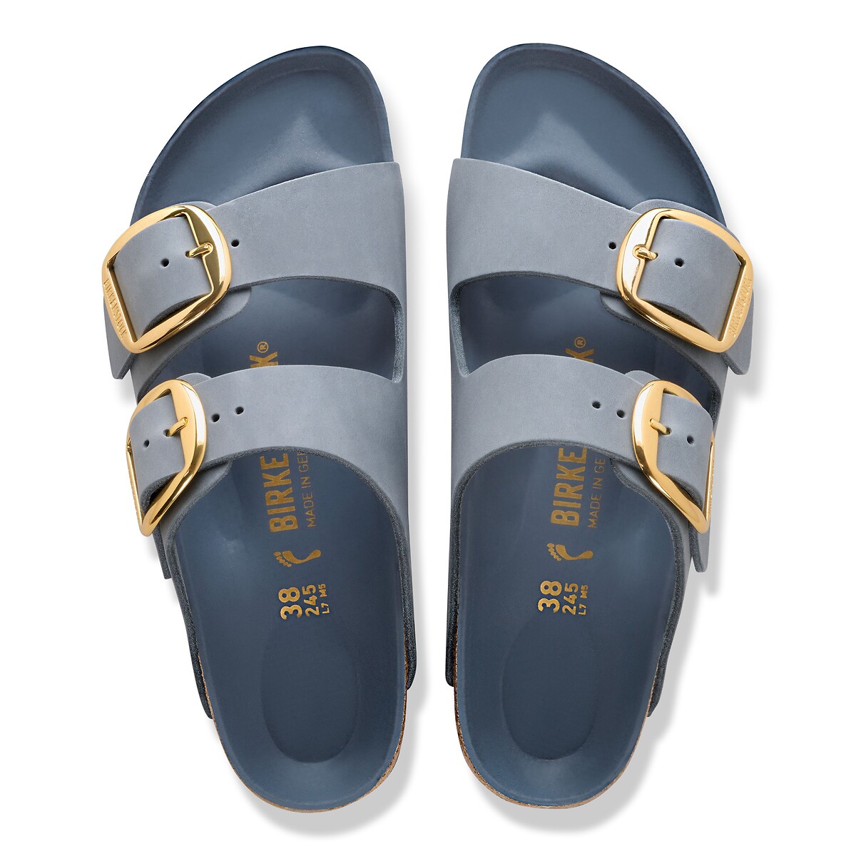 Mules double bride ARIZONA BIG BUCKLE bleu gris, BIRKENSTOCK