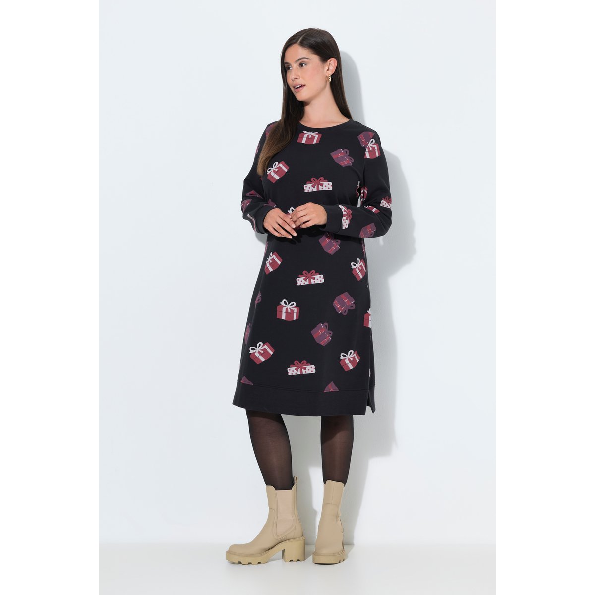 Robe de Noël en molleton noir, ULLA POPKEN