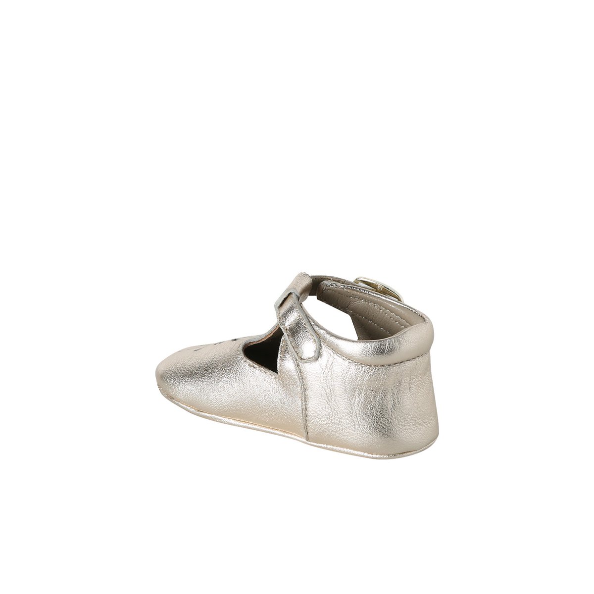 Chaussons cuir or, VERTBAUDET