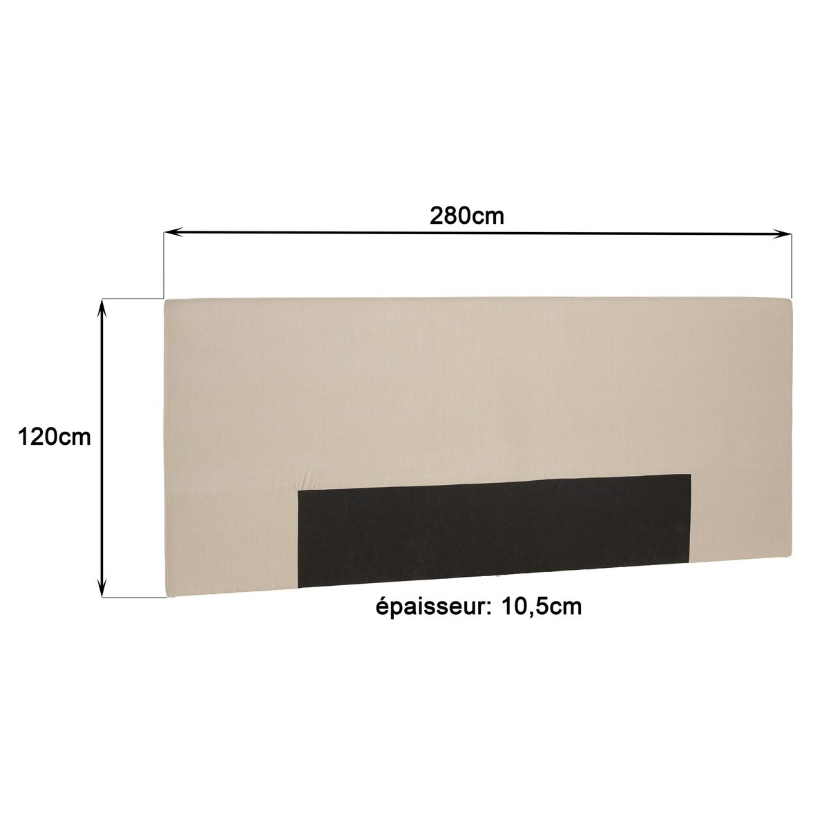 Tête de lit rembourrée pour lits 160/180cm couleur lin RIVANA ecru, PIER IMPORT