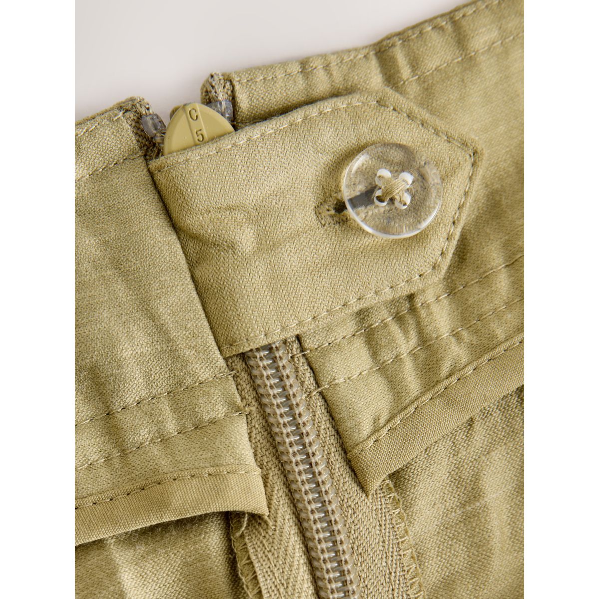 Pantalon extra large en lin majoritaire vert olive, NEXT